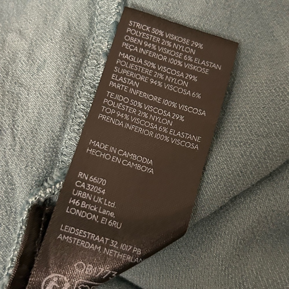 Anthropologie Teal Gemini Dress Large Petite - Picture 7 of 7